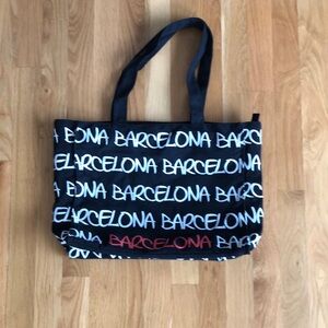 BARCELONA CANVAS BAG WITH ZIPPER